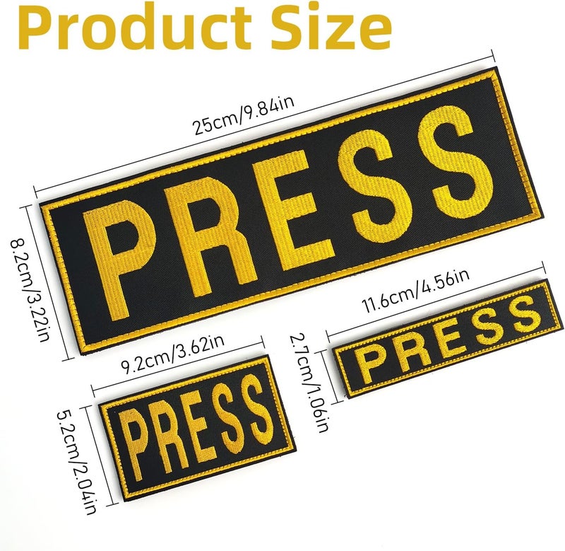 EMORBALS Patches, Press Badge Embroidered Patches for Backpacks, Jackets, Press Vest, Photographer Vest - Image 2